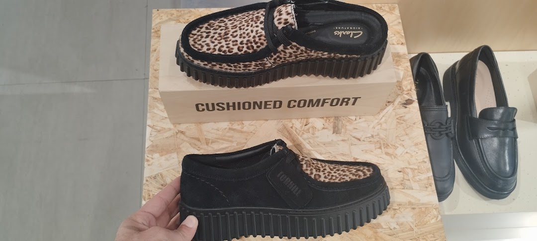 Clarks shoes displayed with a focus on comfort and style.