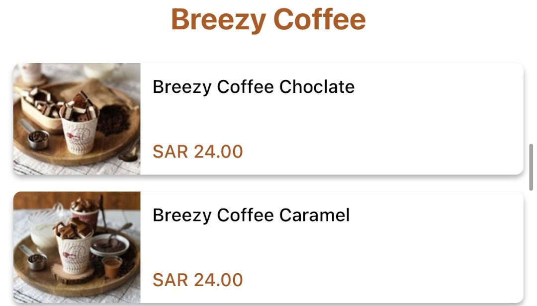 Menu page for MammaBunz Cafe