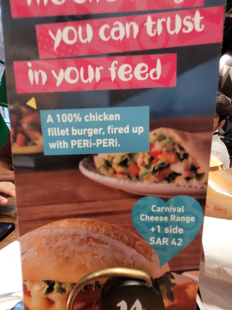 Menu page for Nandos - Granada Mall