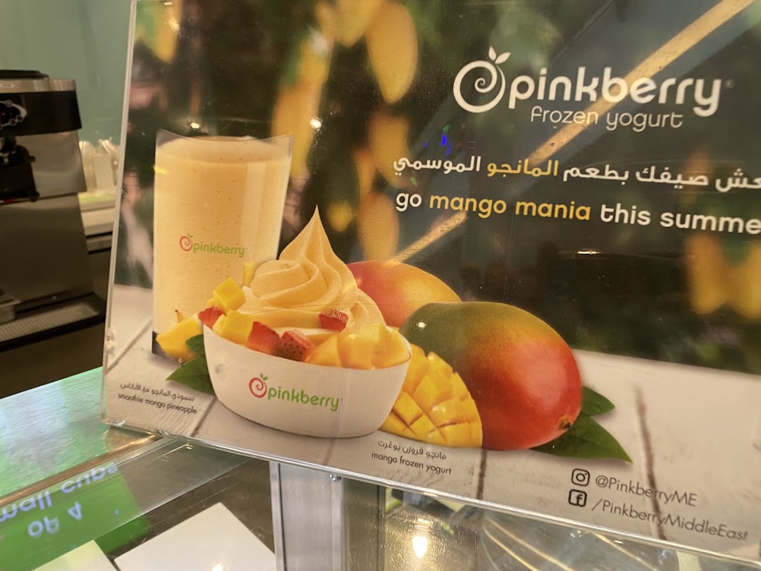 Menu page for Pinkberry