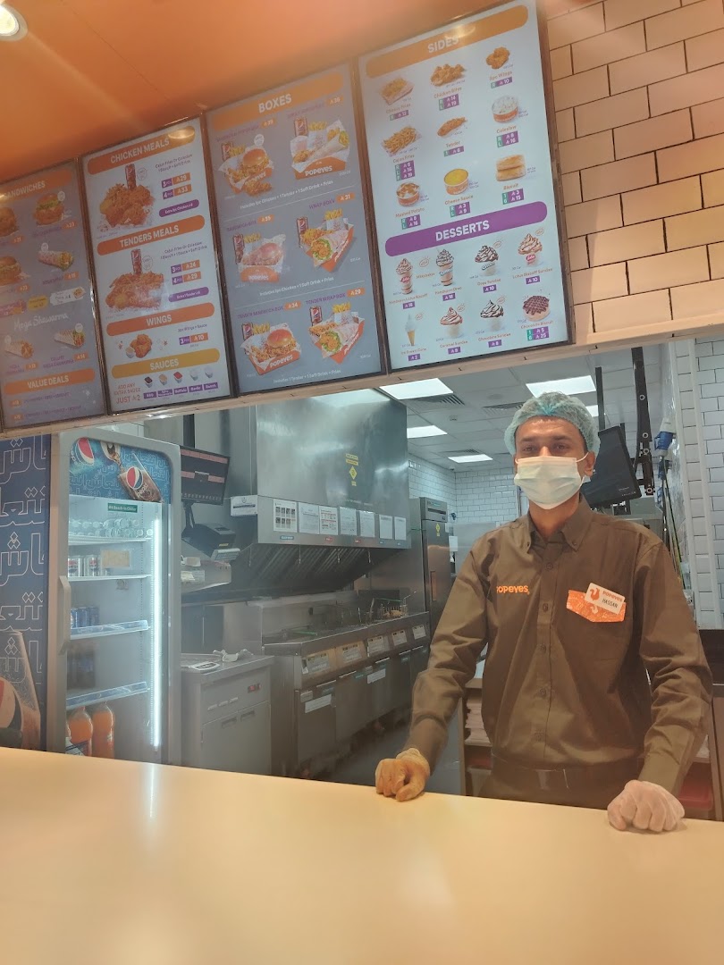 Menu page for Popeyes